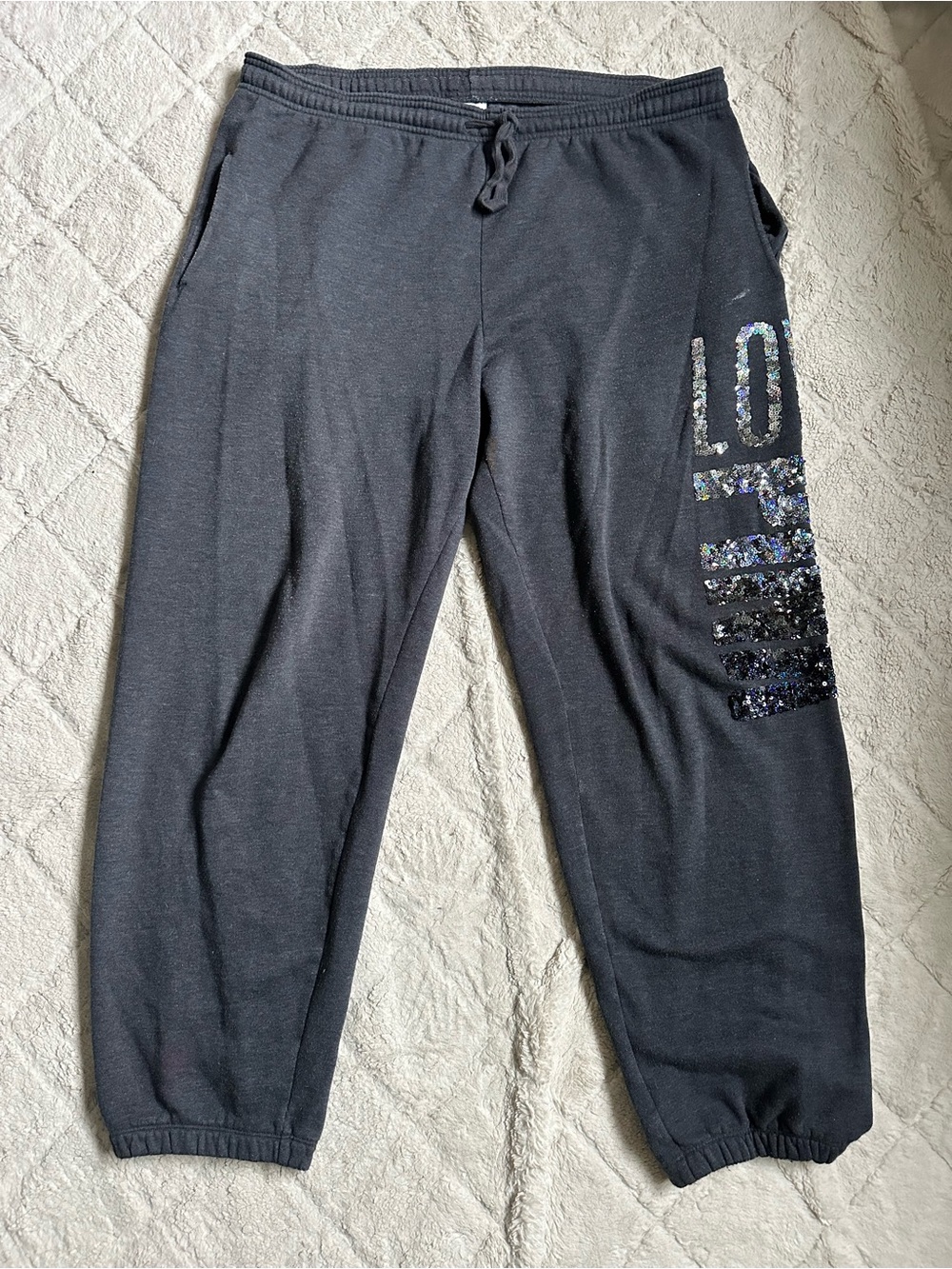 Victoria's Secret PINK | Gray Bling Campus Pants Joggers | Size Large